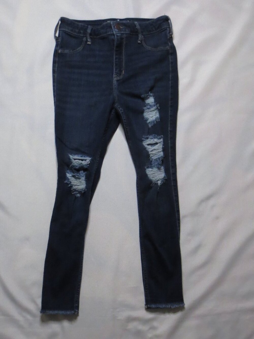 HOLLISTER juniors JEANS blue HIGH-RISE denim LEGGING distressed SIZE 7XS